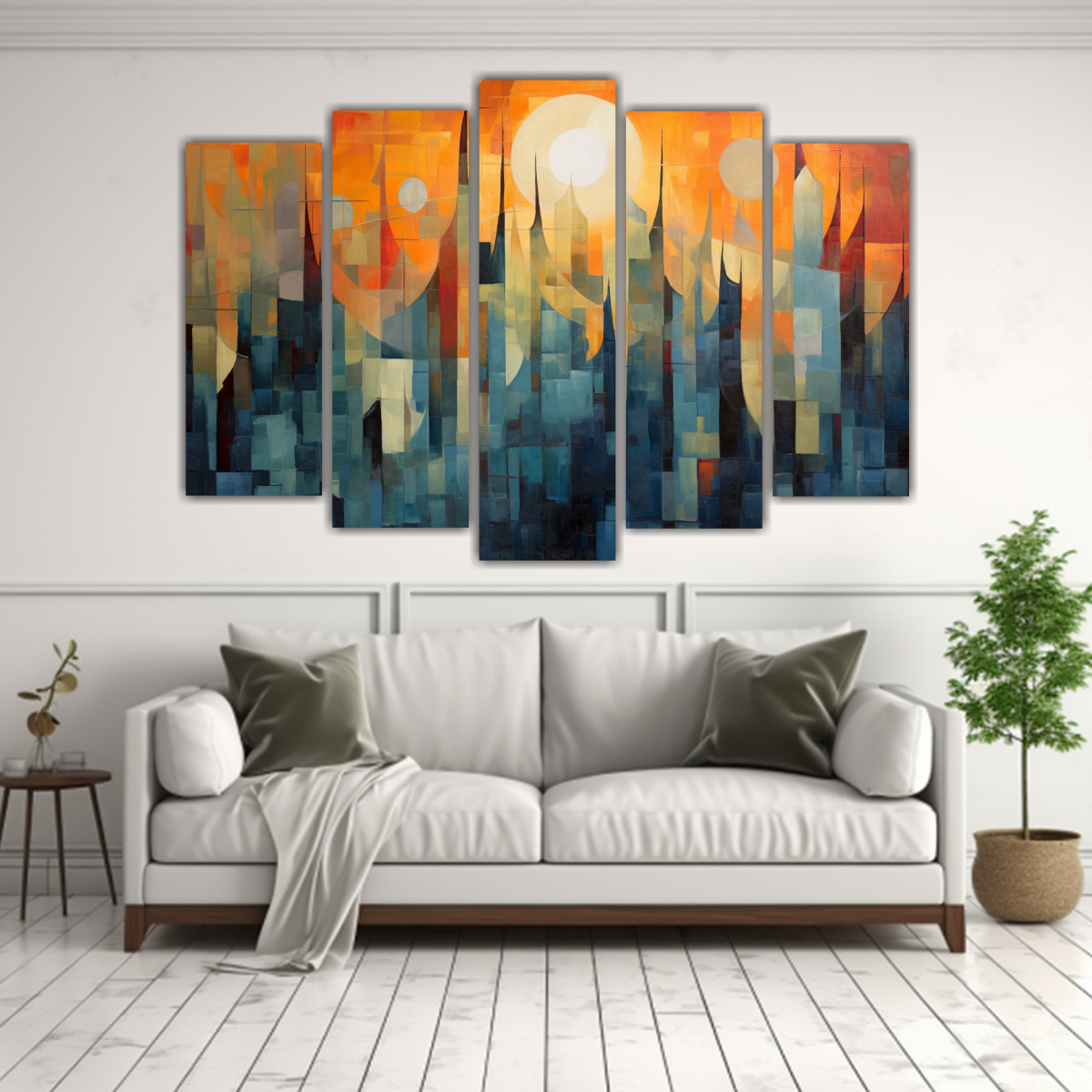 CONJUNTO DE 5 LIENZOS DE TELA TEXTURA ABSTRACTA 150X100 CM - 2