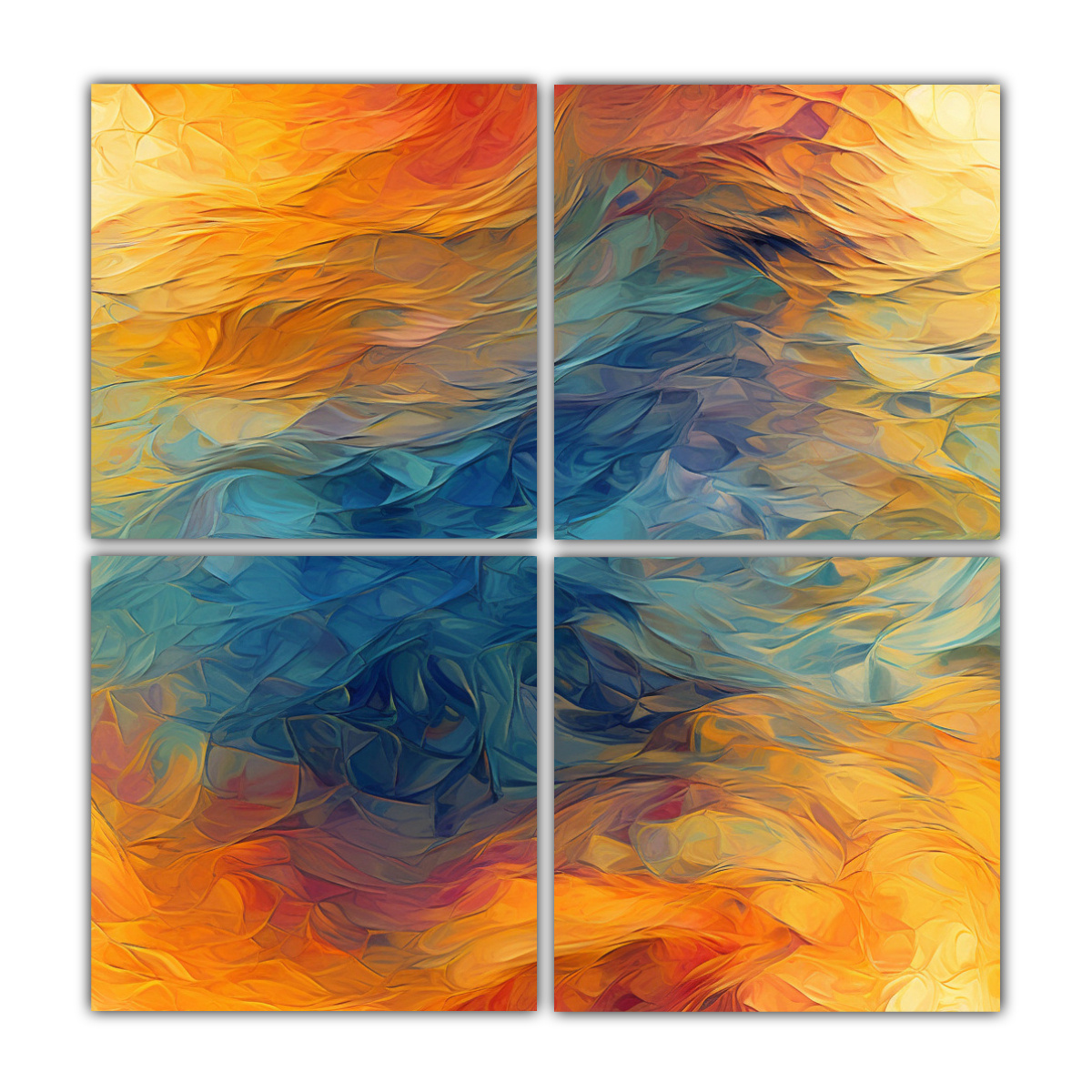 4 CUADROS DE ALTA CALIDAD ORIGINALES DE ALEGRÍA 160X160 CM - 1