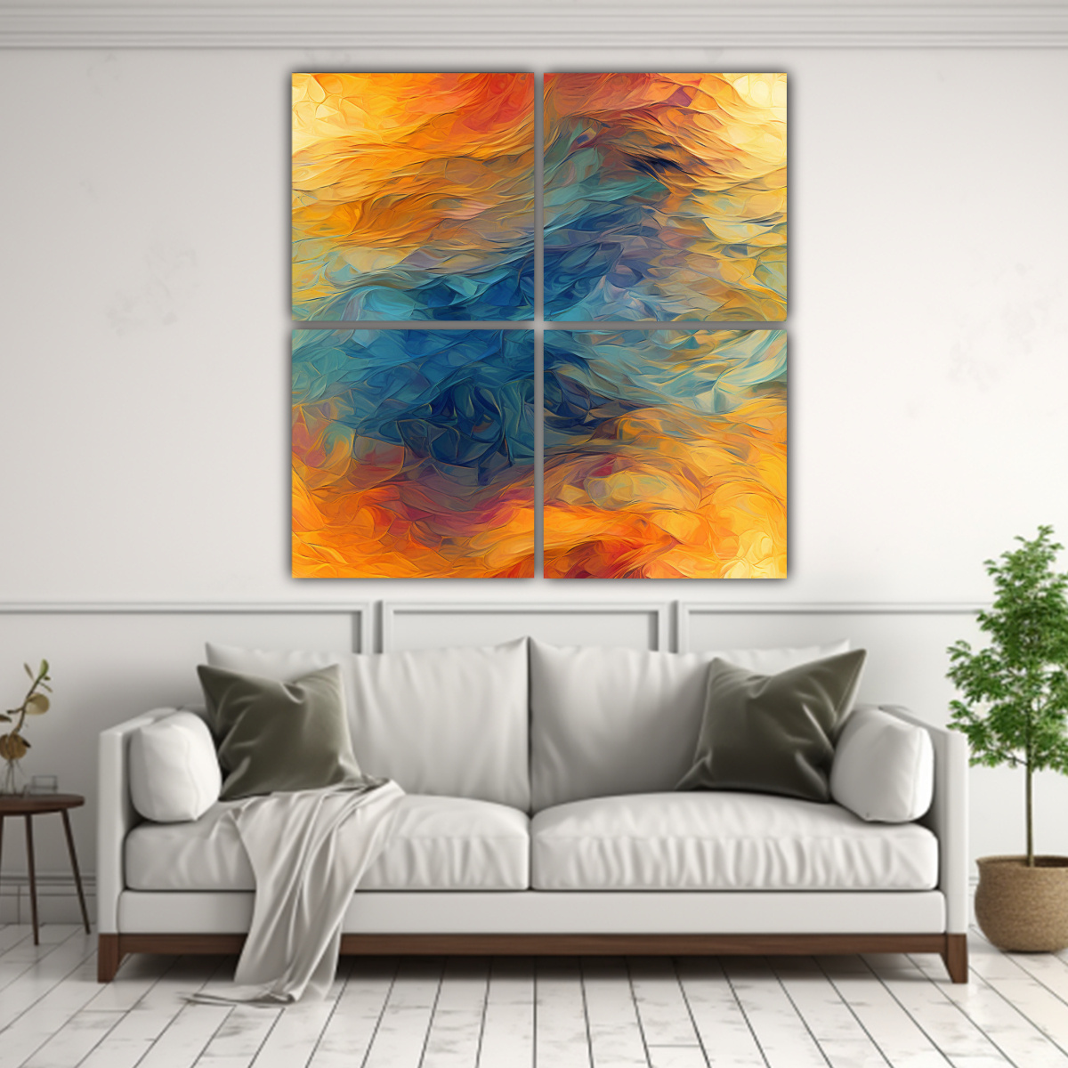 4 CUADROS DE ALTA CALIDAD ORIGINALES DE ALEGRÍA 160X160 CM - 2