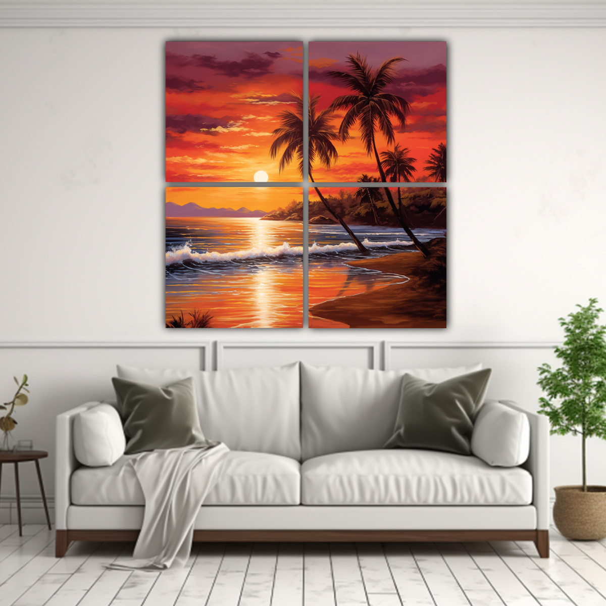 PINTURAS DECORATIVAS DE 4 LIENZOS DE COLORES 180X180 CM - 2