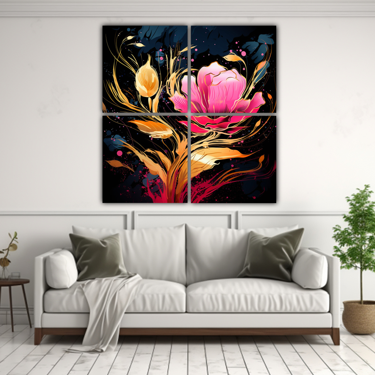 PINTURAS DECORATIVAS EN ESTILO NEONOIR, FIGURAS 140X140 CM - 2
