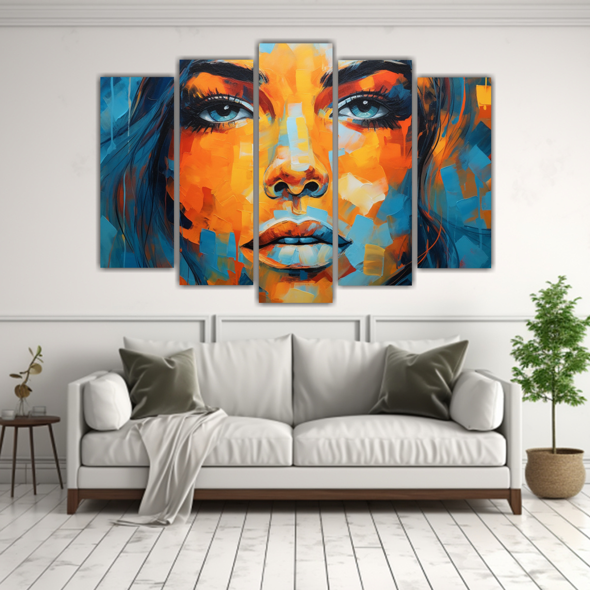 PINTURA EN BASTIDOR DE ALTA CALIDAD: MUJER CON 100X65 CM - 2