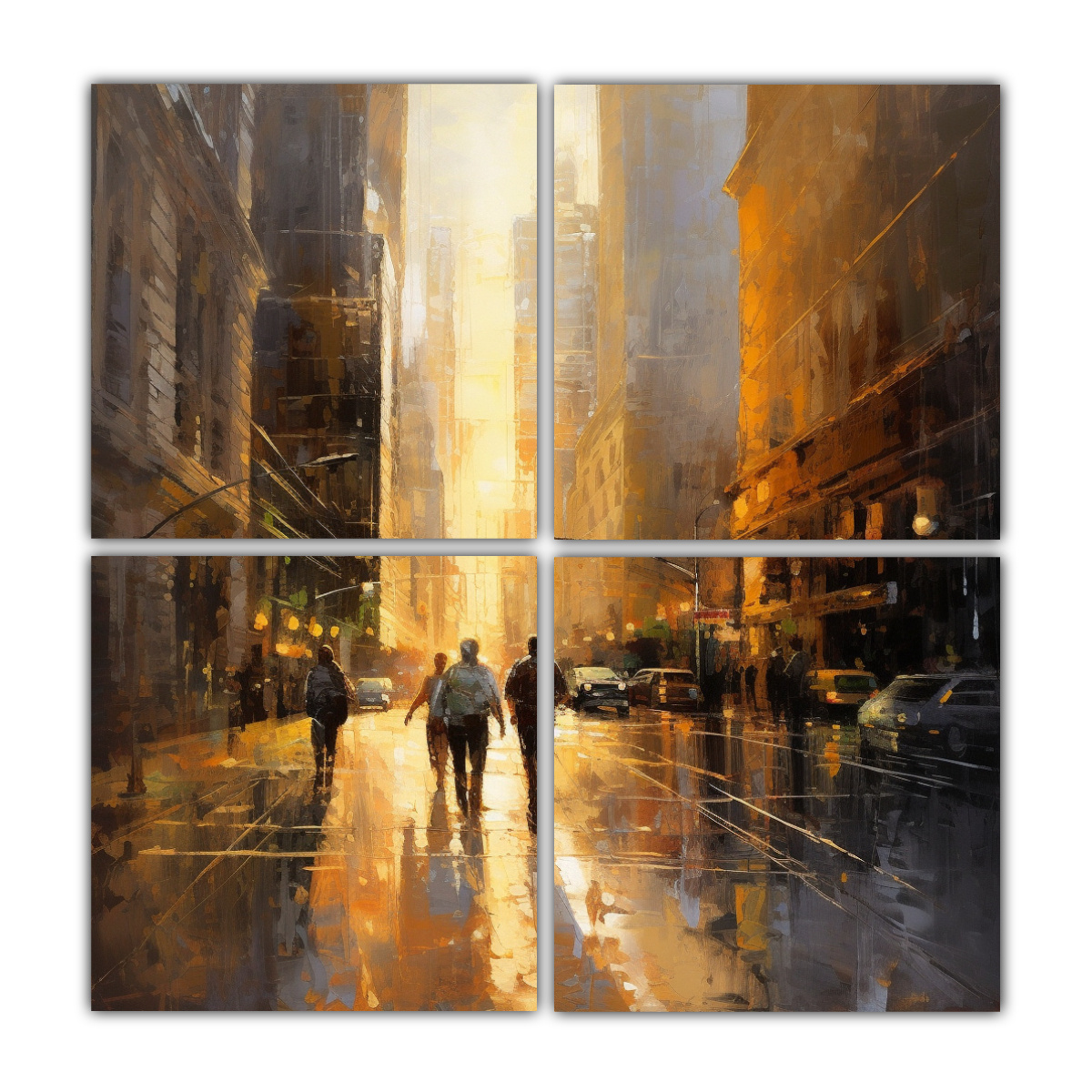 CUATRO TELAS EN BASTIDOR CONCEPTUAL 100X100 CM - 1