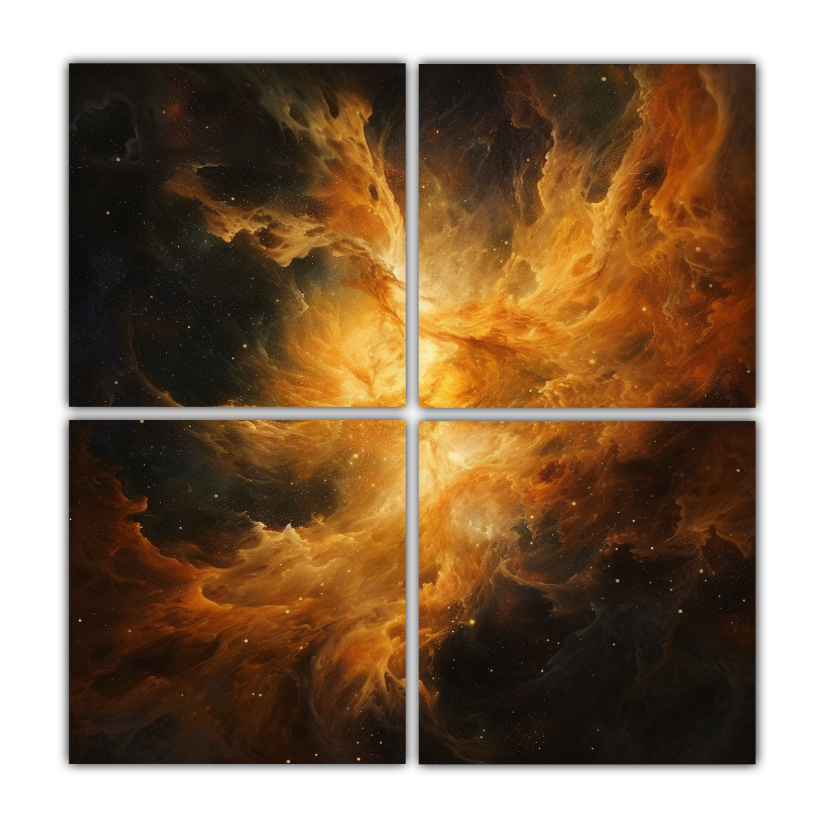PINTURA DECORATIVA DE COMPOSICIÓN ABSTRACTA 140X140 CM - 1
