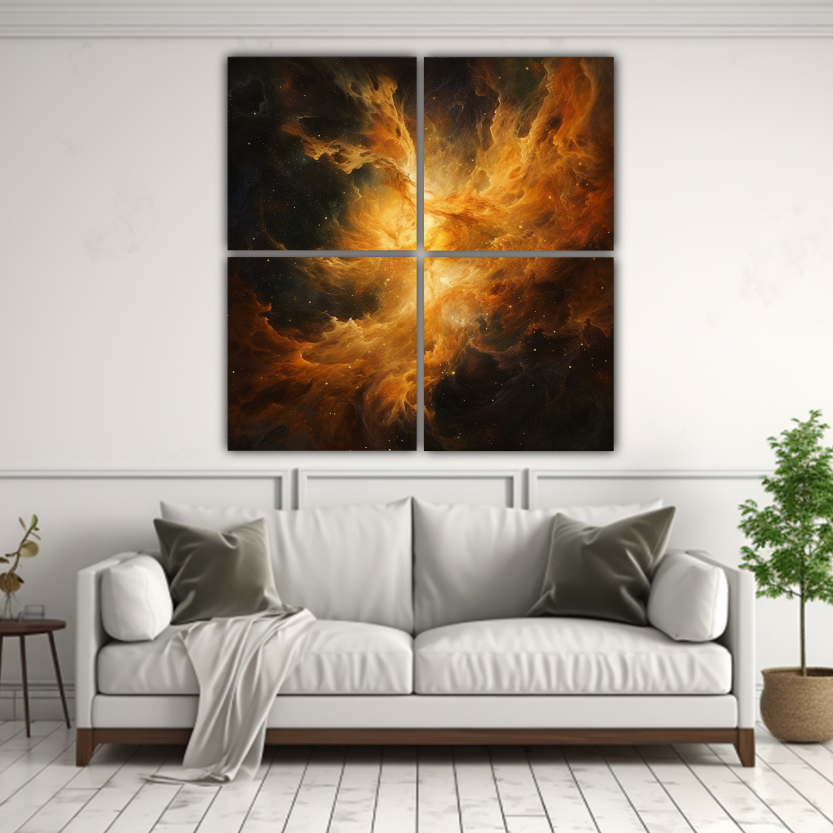PINTURA DECORATIVA DE COMPOSICIÓN ABSTRACTA 140X140 CM - 2