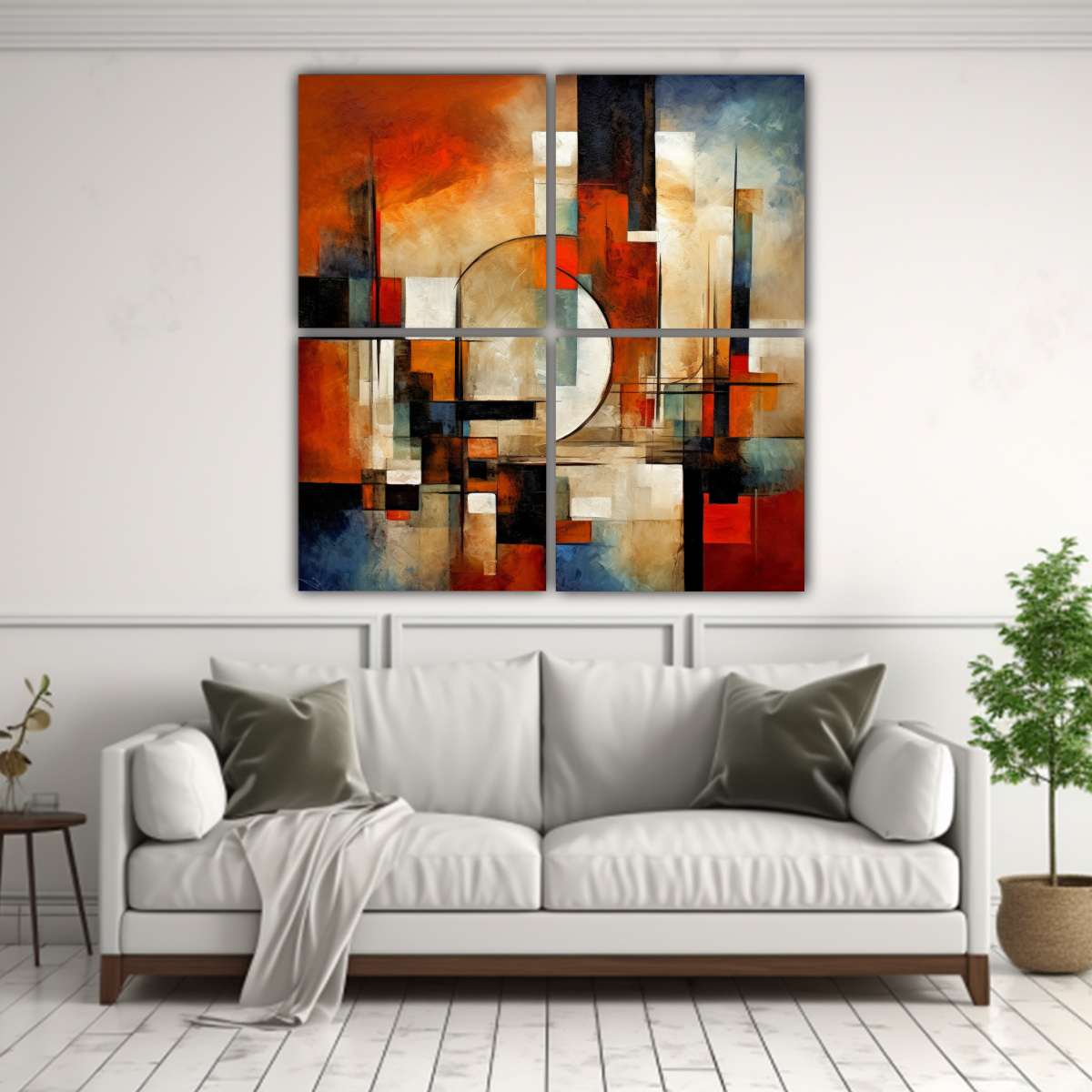 CUADROS ABSTRACTOS DE TELA: DECORACIÓN CLÁSICA 140X140 CM - 2