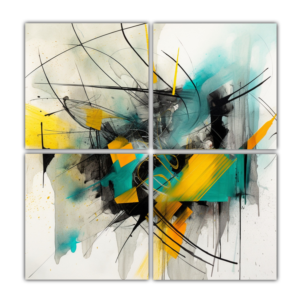 CUADRADO EXUBERANTE CON DIBUJO ABSTRACTO EN 100X100 CM - 1