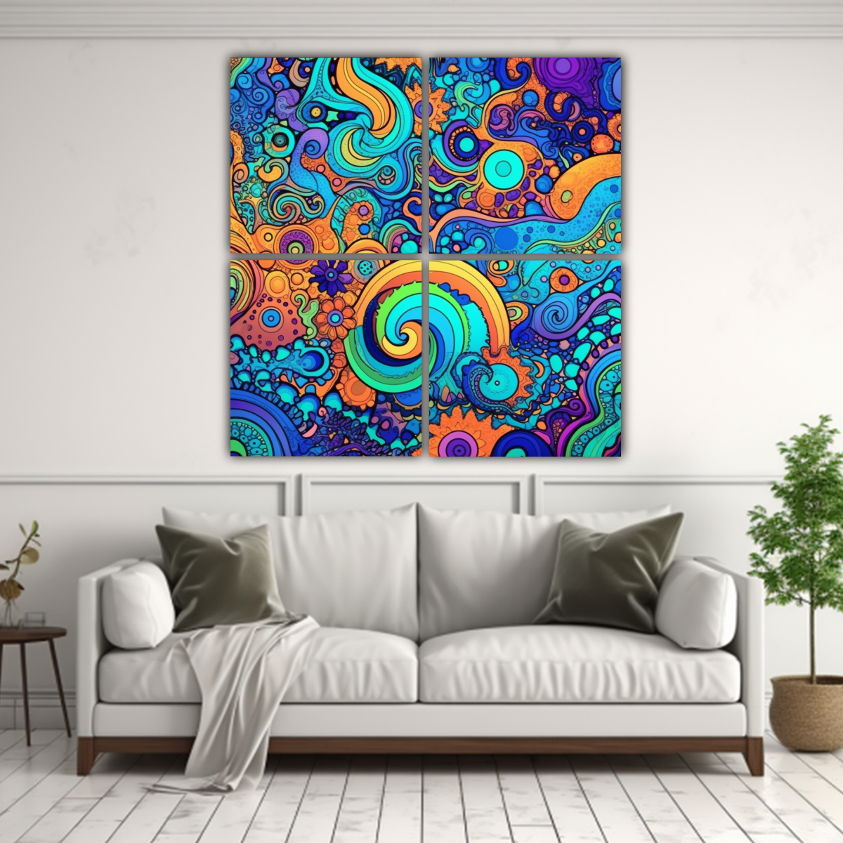 CUATRO LIENZOS INTENSIDAD COUNTESS CON PATRONES 200X200 CM - 2
