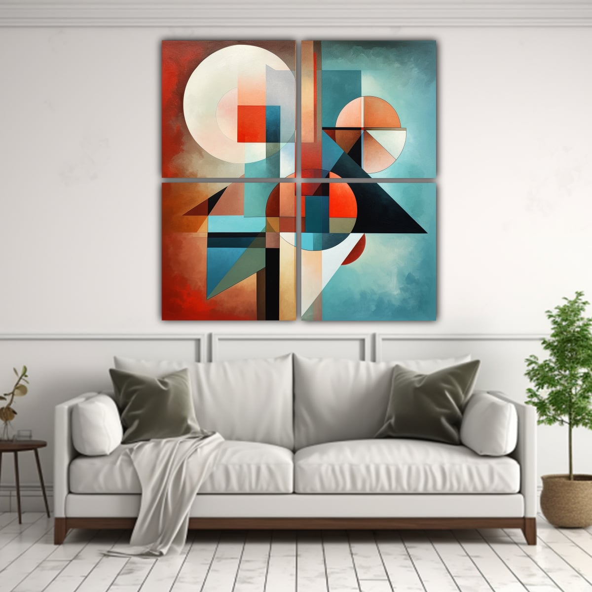 DECORACIONES ABSTRACTAS GEOMÉTRICAS: ARTES DE 140X140 CM - 2