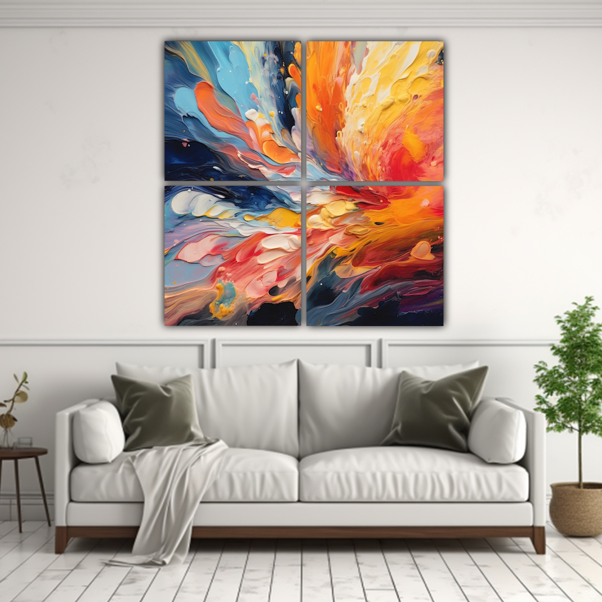 CUADRO DECORATIVO ABSTRACTO IMPRESO EN TELA 120X120 CM - 2