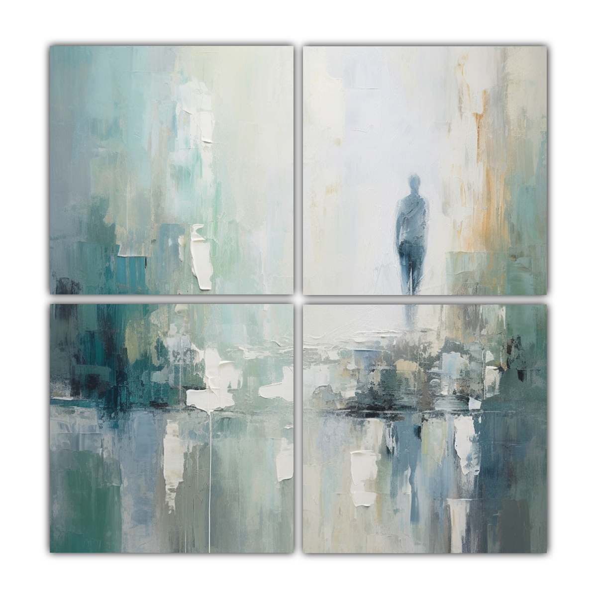 CUADROS MINIMALISTAS ALTA CALIDAD 4 OBRAS 140X140 CM - 1