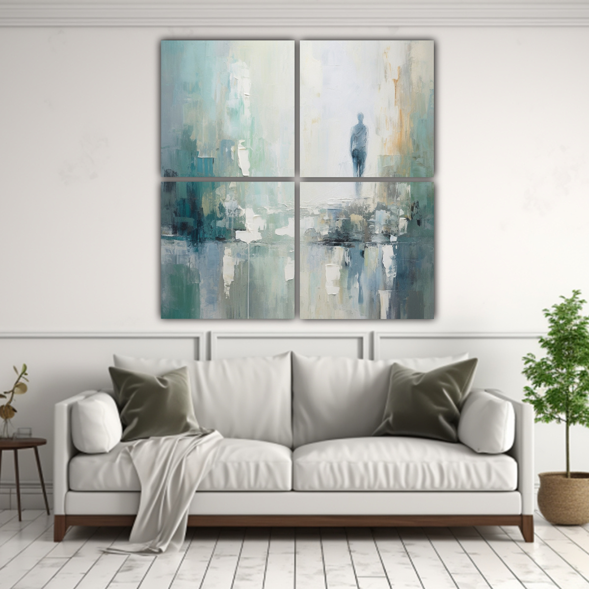 CUADROS MINIMALISTAS ALTA CALIDAD 4 OBRAS 140X140 CM - 2