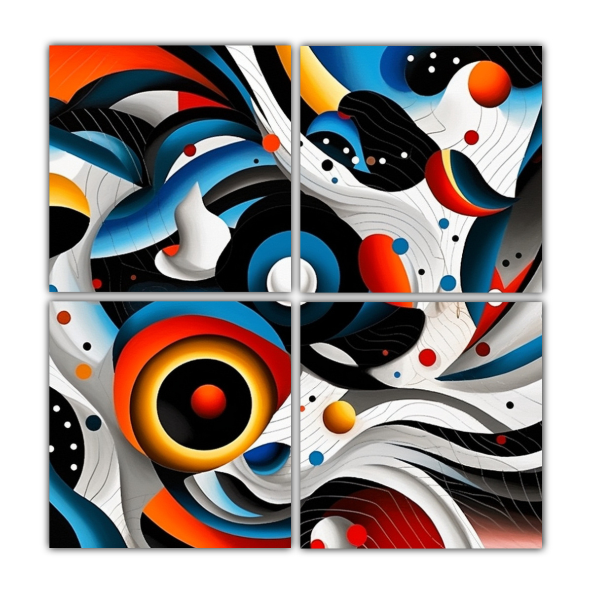 PINTURA DECORATIVA ABSTRACTA CON COLORES Y 140X140 CM - 1