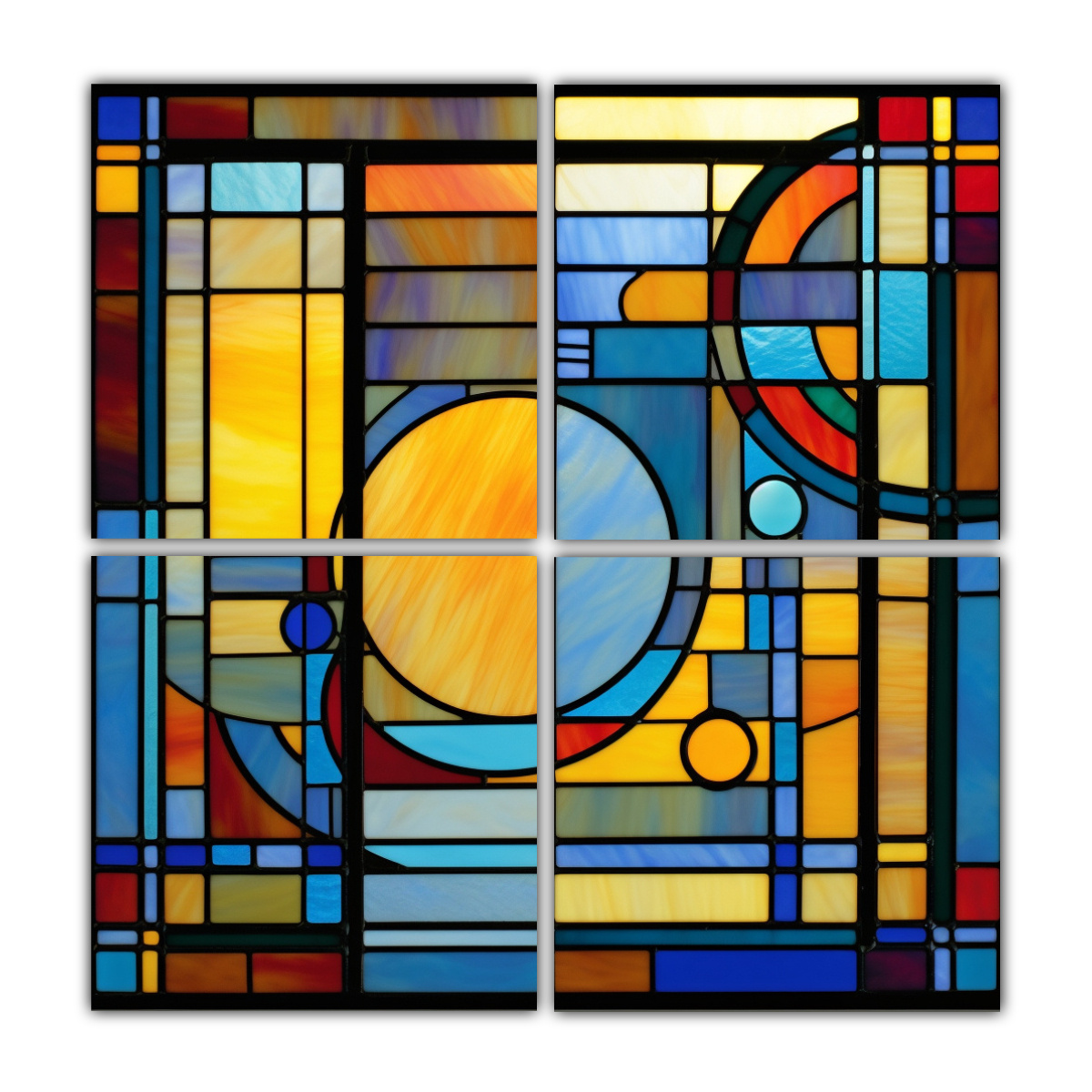 DISENO SENCILLO DE VITRAL PARA VENTANA CUATRO 120X120 CM