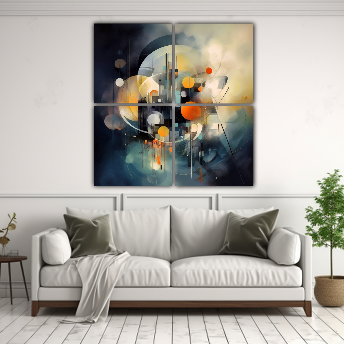 CUATRO ARTE LÍNEAS TEMÁTICA ABSTRACTA 120X120 CM - 2