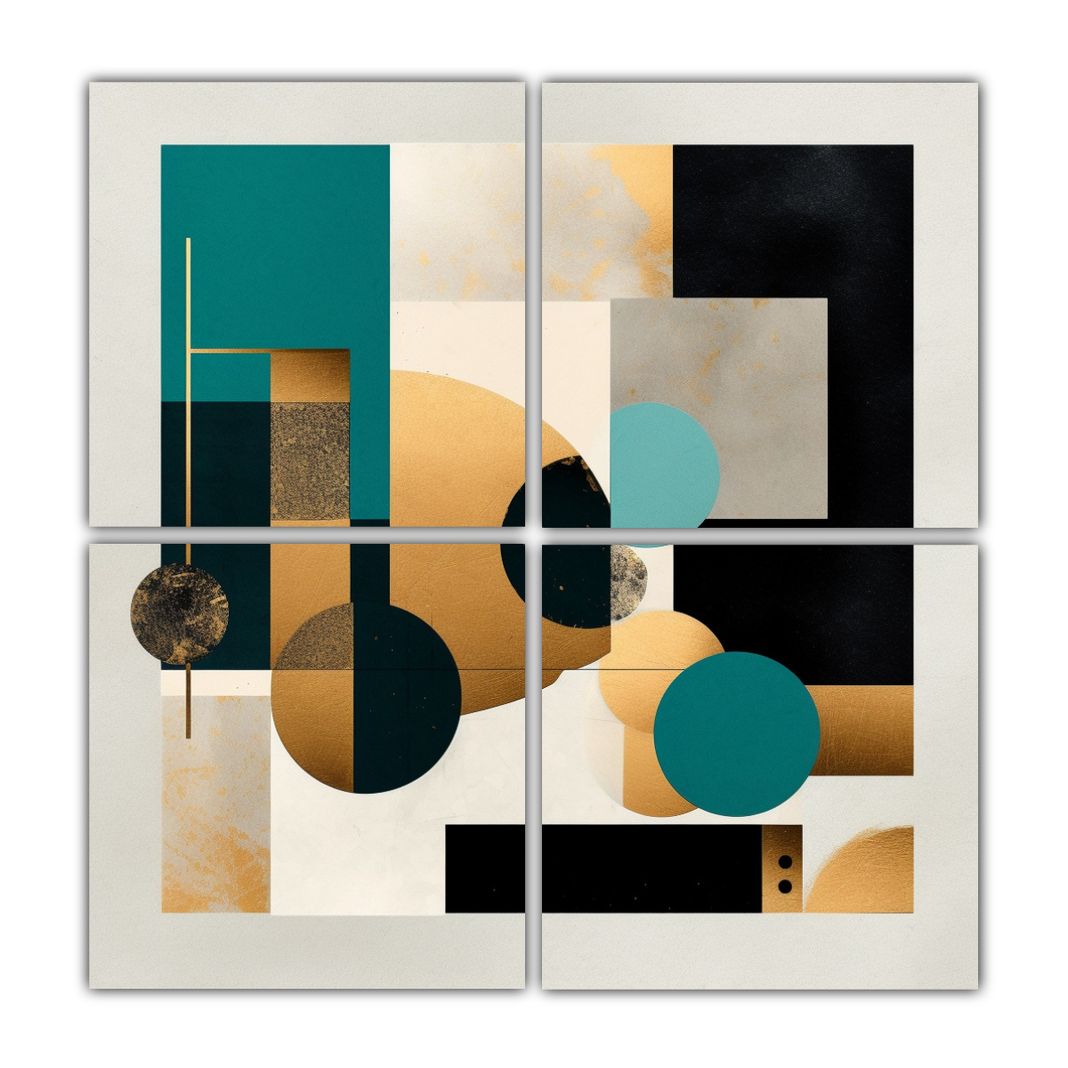 CUATRO TELAS EN BASTIDOR DECORATIVO ALTA 100X100 CM - 1