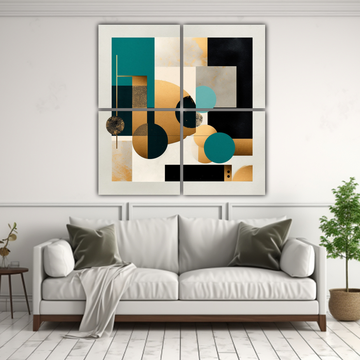 CUATRO TELAS EN BASTIDOR DECORATIVO ALTA 100X100 CM - 2