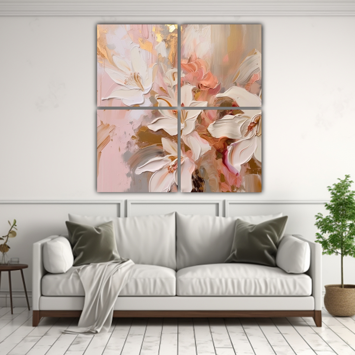 EXPOSICIÓN CUADROS MODERNOS ROSADO, RUBOR Y 200X200 CM - 2