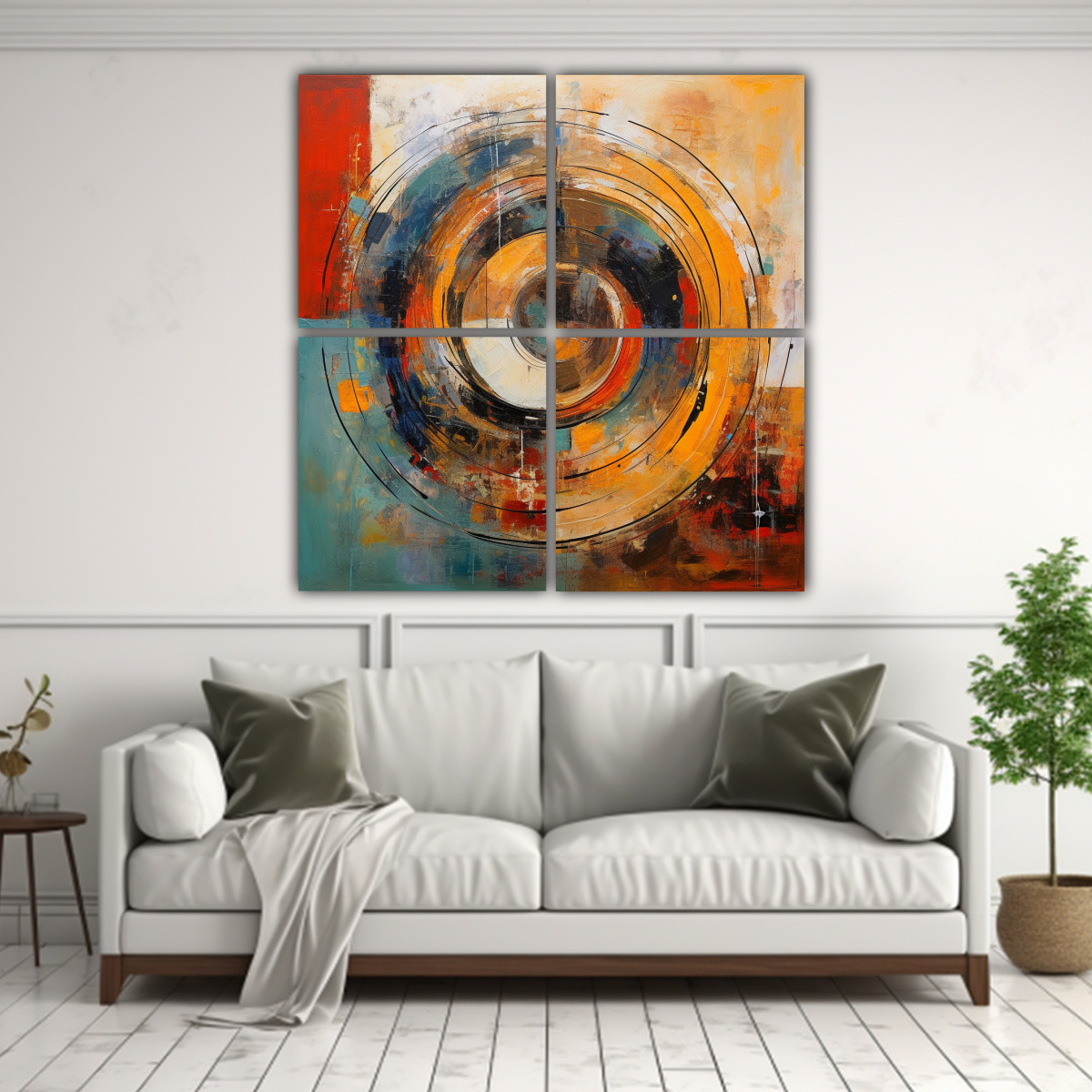 4 LIENZOS ARTE MURAL CIRCLE EXPRESIONISMO ALTA 120X120 CM - 2