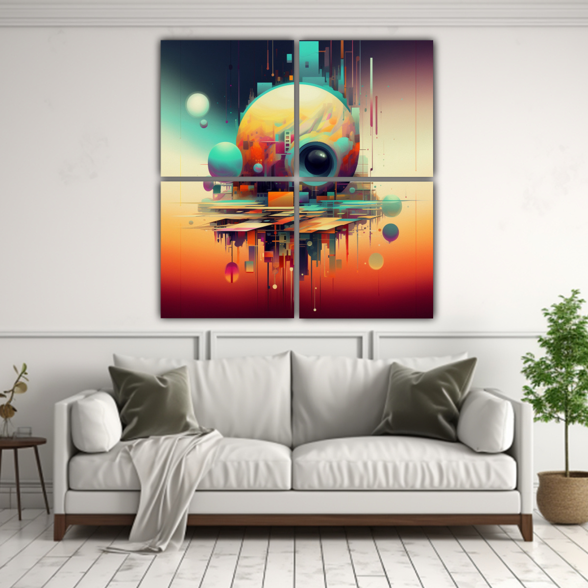 4 CUADROS DE ARTE LUMINOSO EN LIENZO 180X180 CM - 2