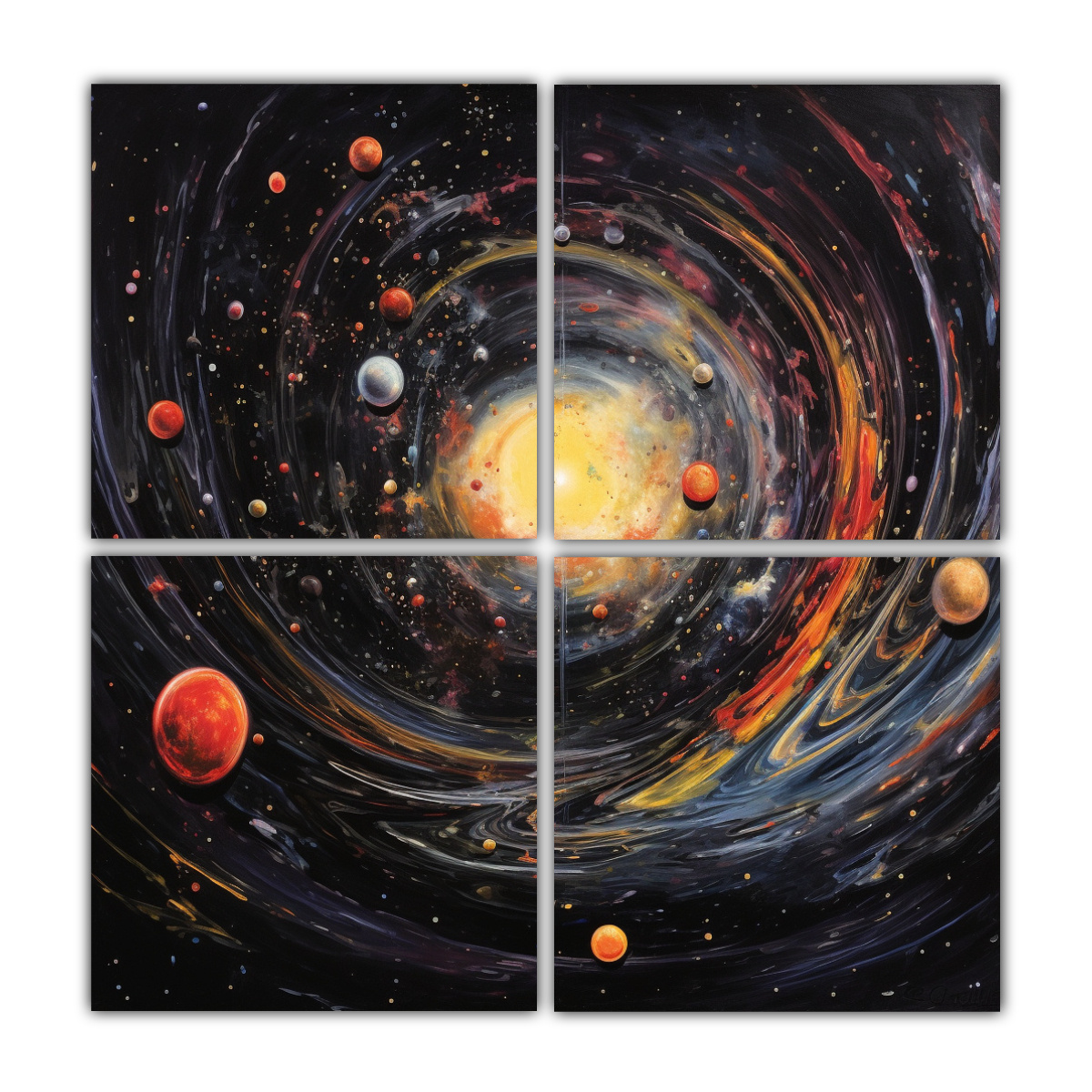 CUADROS MODERNOS SENSIBILIDAD ARTÍSTICA PLANETAS 80X80 CM - 1