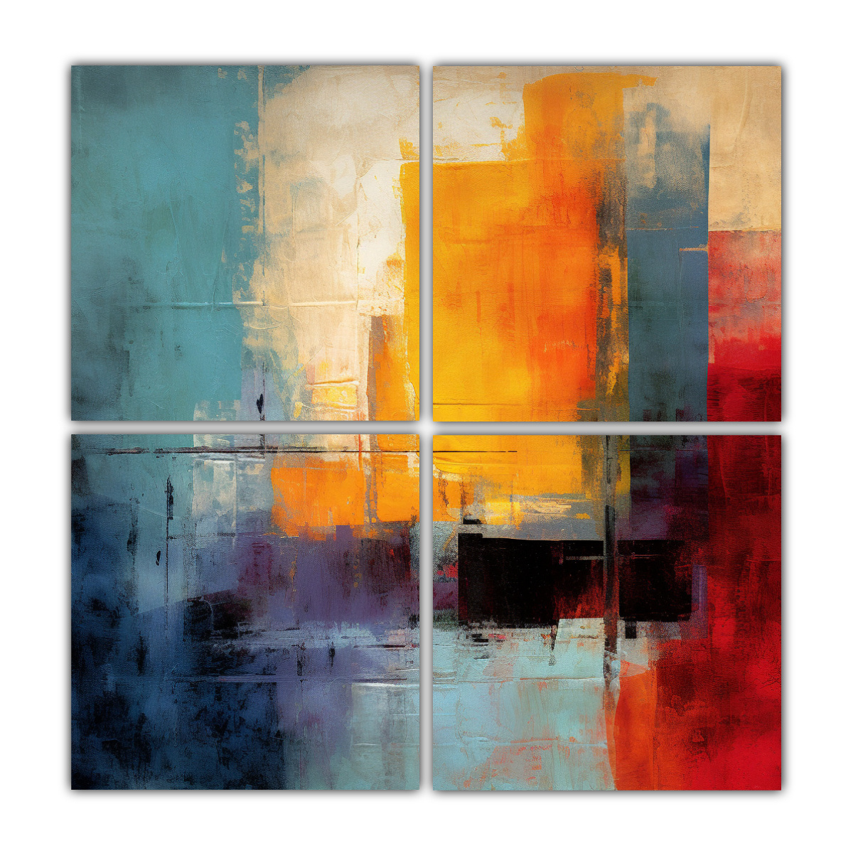 PINTURA ABSTRACTA ESTILO MARK ROTHKO CUATRO ARTES 40X40 CM - 1