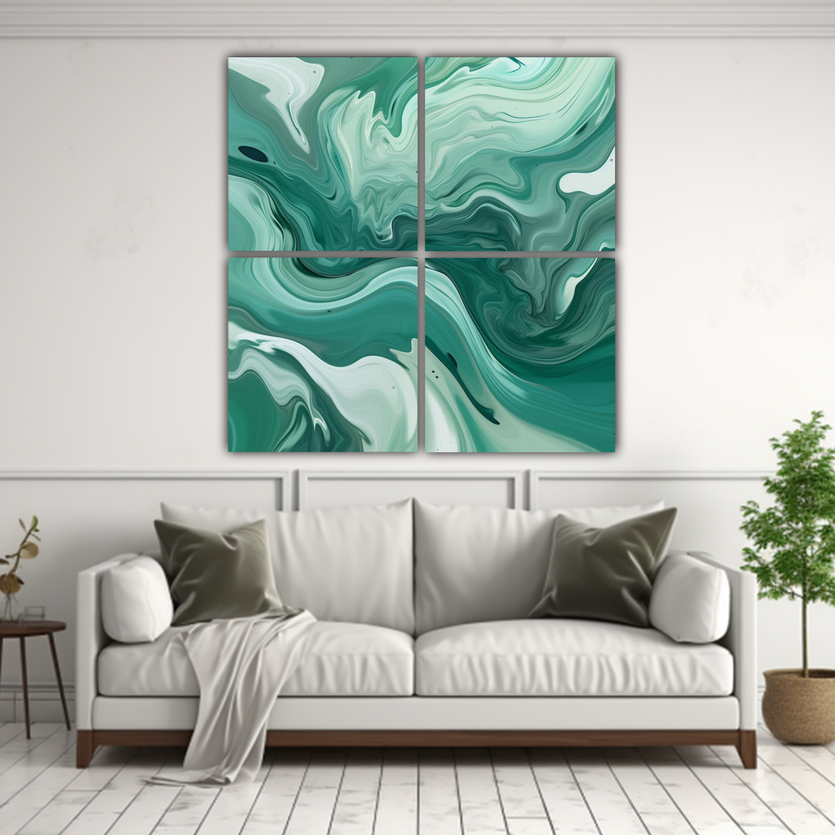CUATRO LIENZOS DE TELA CON ESQUEMA DE COLORES 120X120 CM - 2
