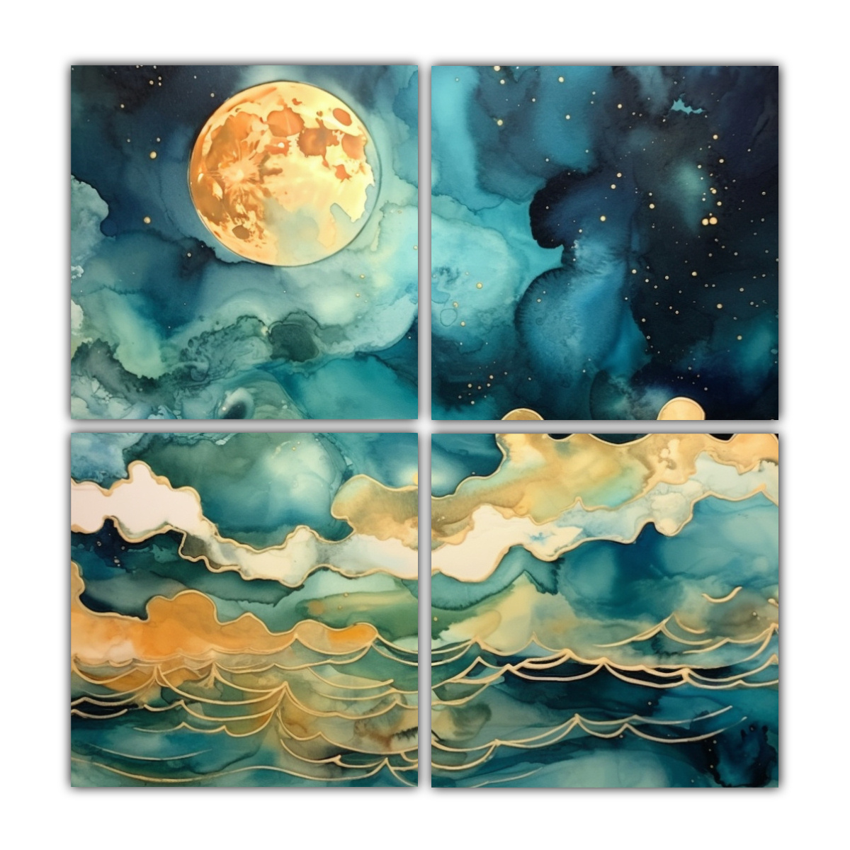 CUADROS RELIEVE TINTA ALCOHOL OCÉANO IV 140X140 CM - 1