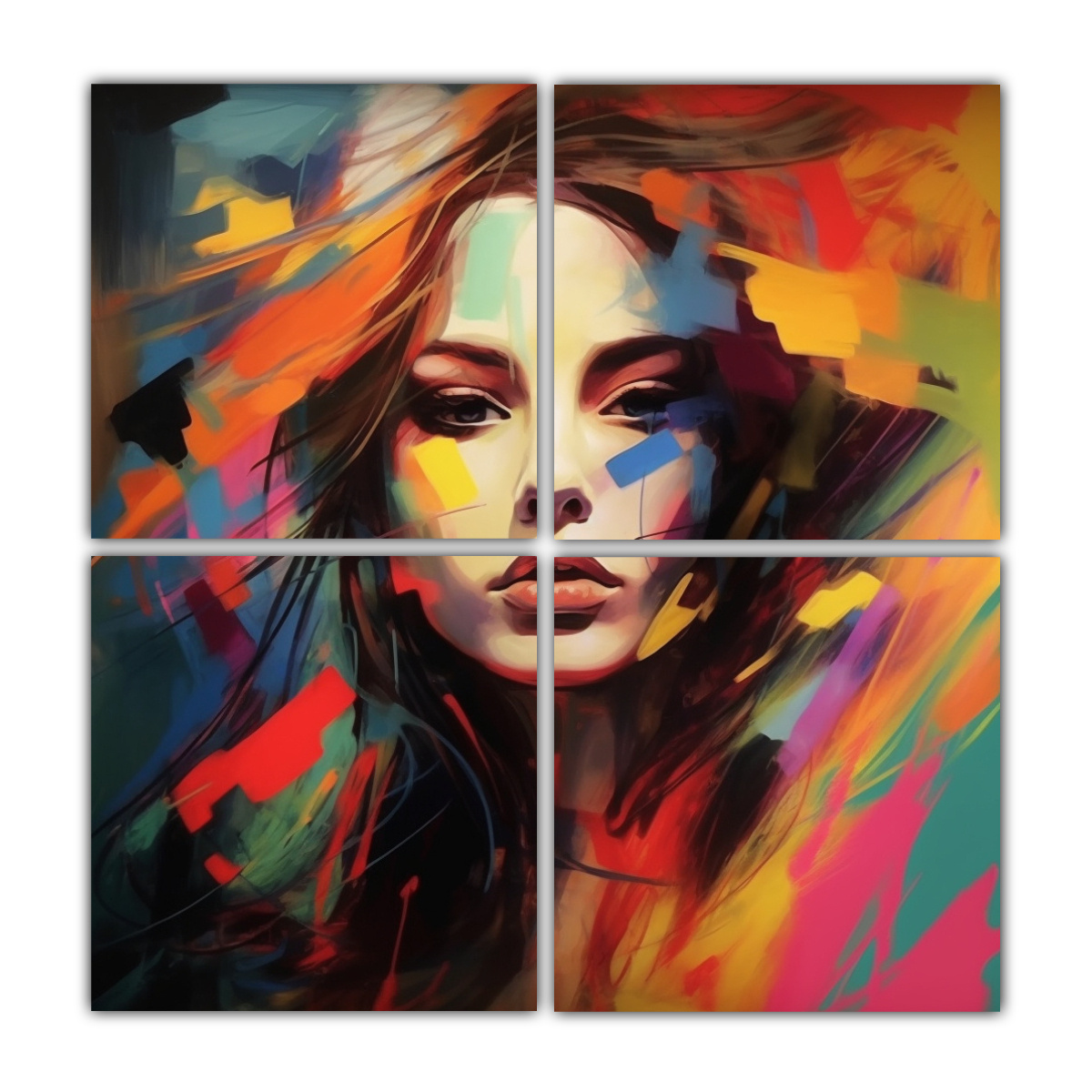 CUADROS CUADRO MUJER ESTILO HALFLENGTH PORTRAIT 100X100 CM - 1