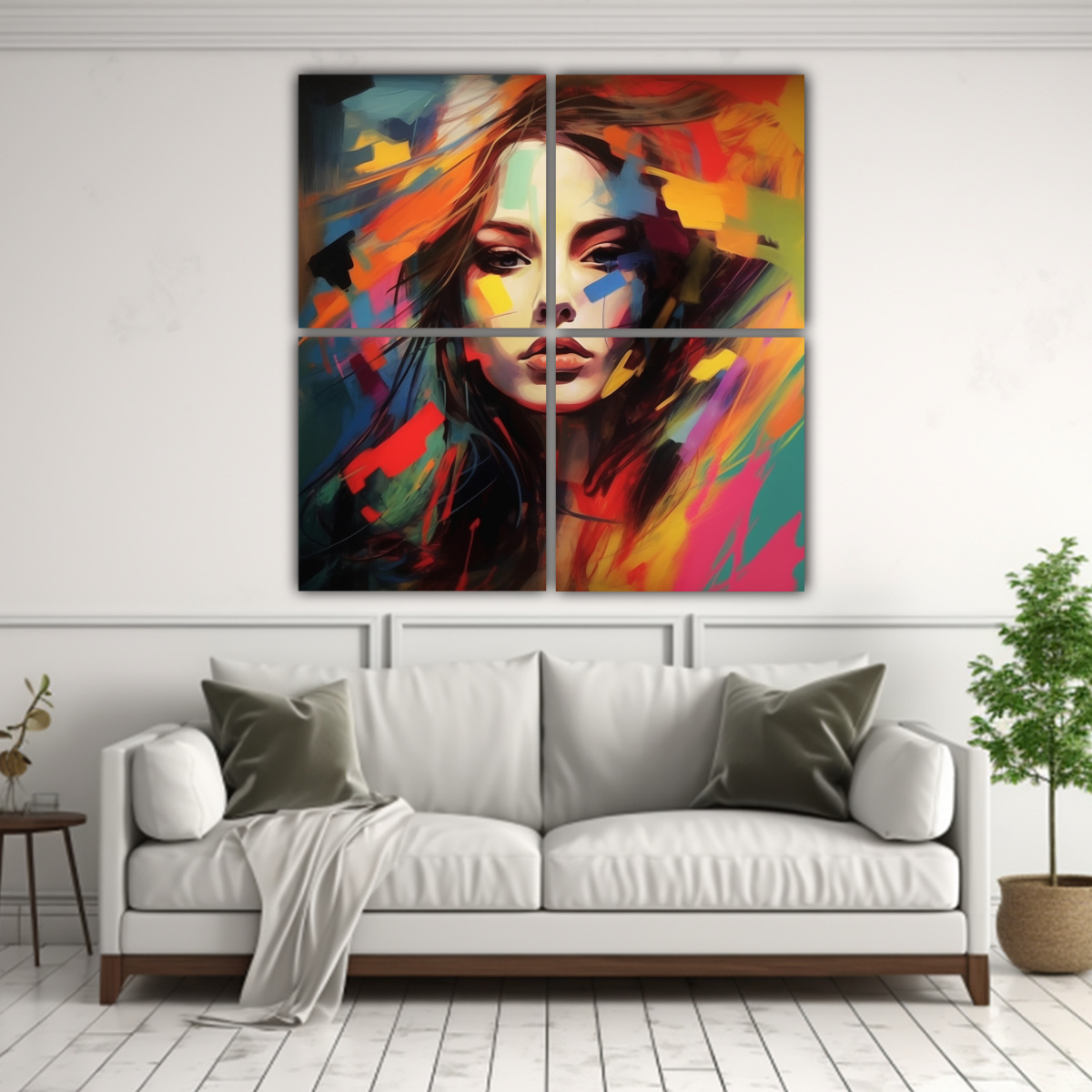 CUADROS CUADRO MUJER ESTILO HALFLENGTH PORTRAIT 100X100 CM - 2
