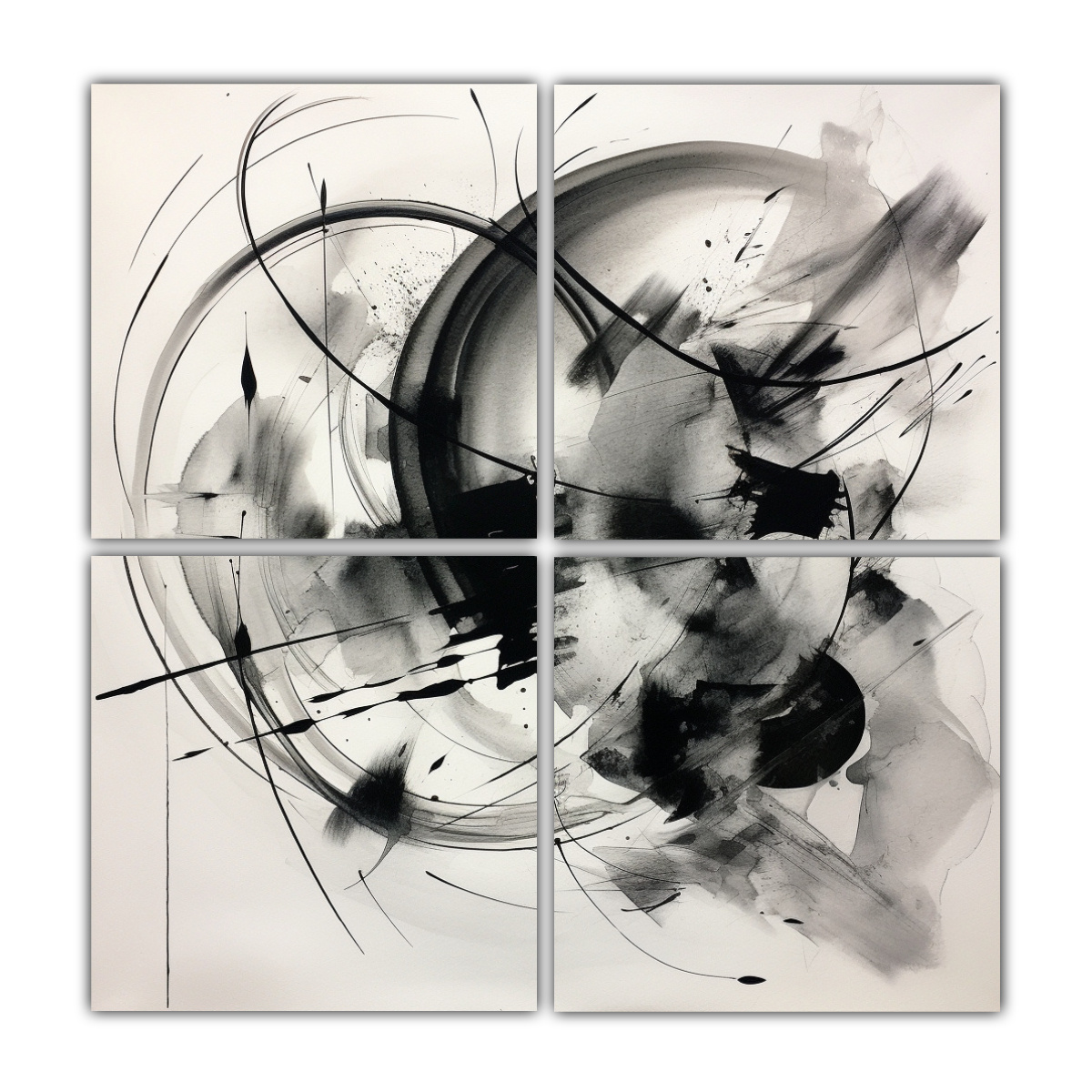 CUADRO ARTE PARED INSPIRACIÓN ABSTRACTA TINTA 160X160 CM - 1