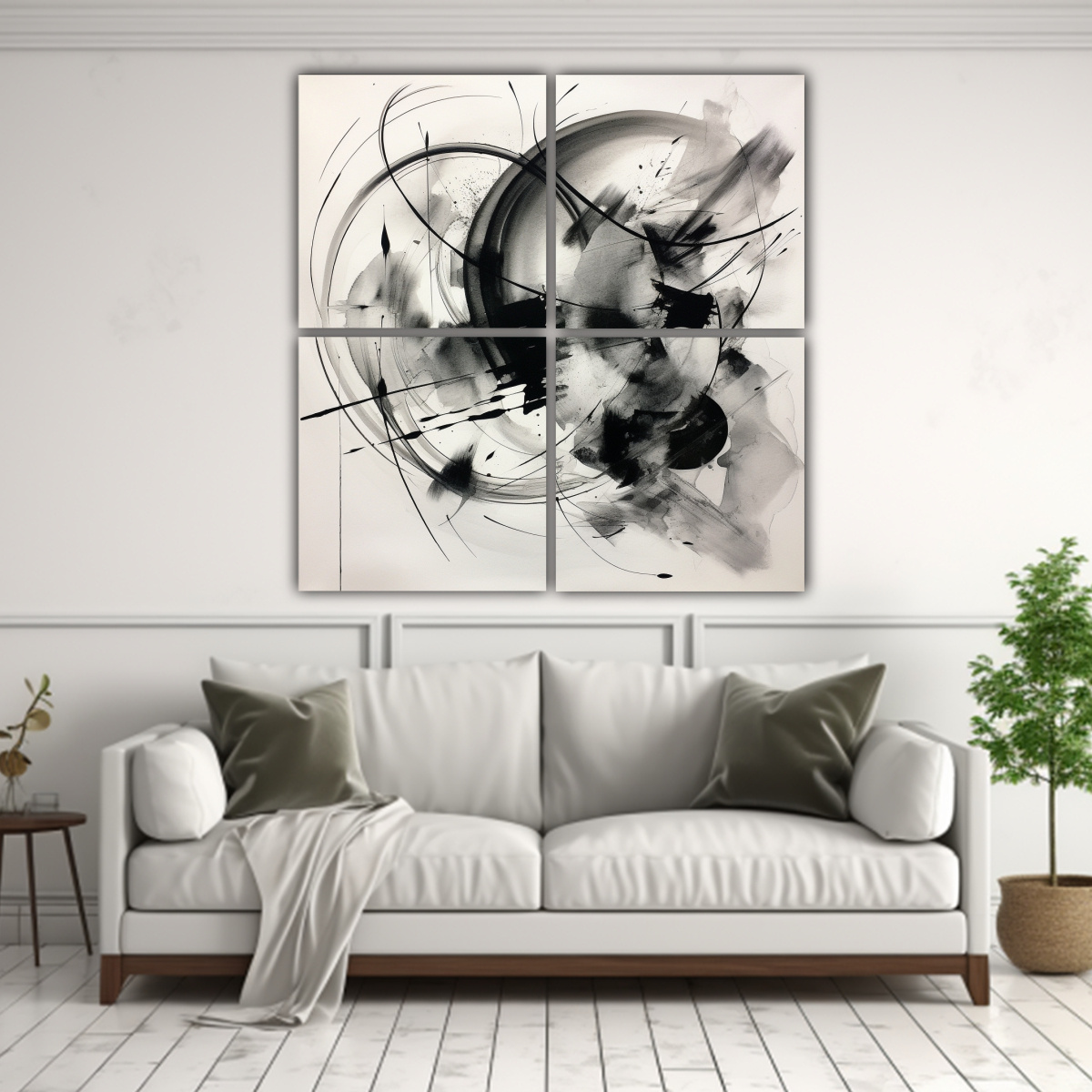 CUADRO ARTE PARED INSPIRACIÓN ABSTRACTA TINTA 160X160 CM - 2