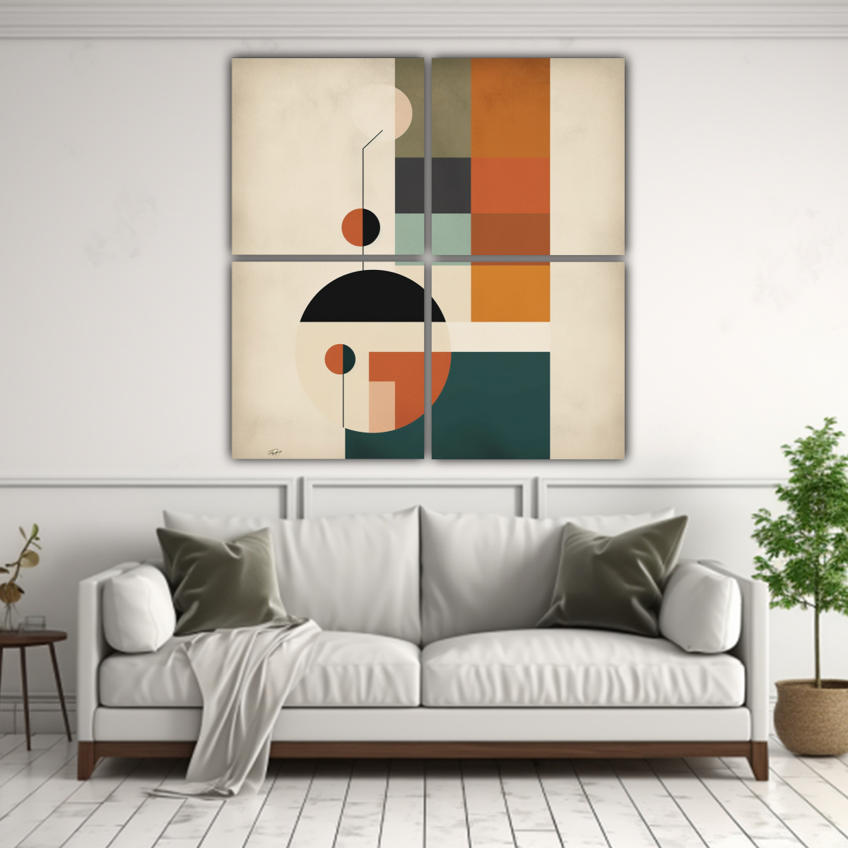 CUATRO CUADROS DECORACIÓN REPRESENTACIÓN VALLI 40X40 CM - 2