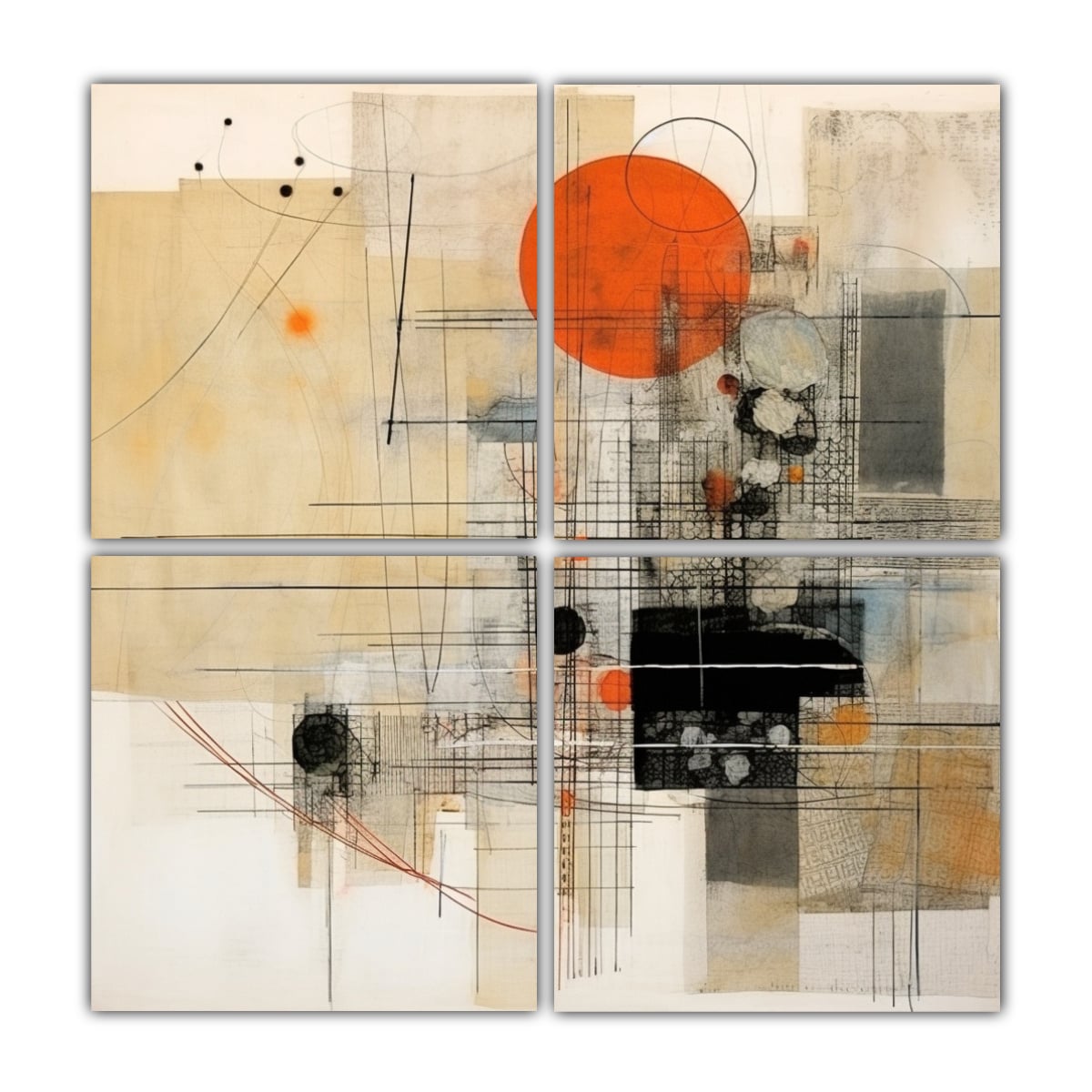 PINTURA ABSTRACTA MULTICAPA EN DECORACIÓN FULL 160X160 CM - 1