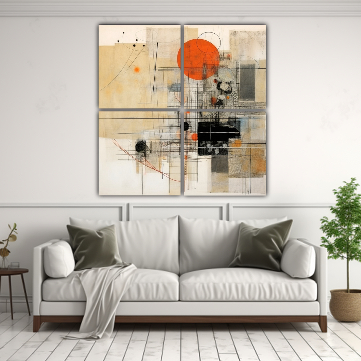 PINTURA ABSTRACTA MULTICAPA EN DECORACIÓN FULL 160X160 CM - 2