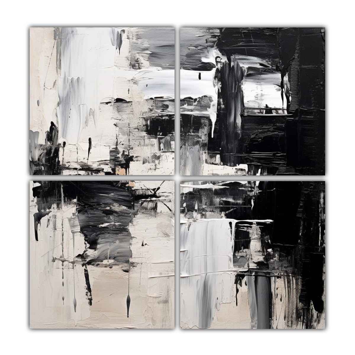 PINTURAS DECORATIVAS DE TEMÁTICA NATURAL EN 4 100X100 CM - 1