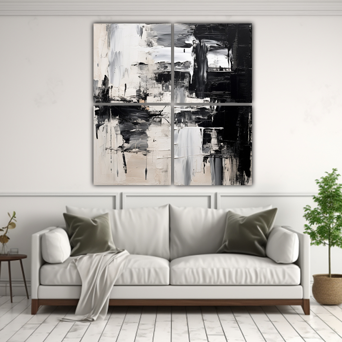 PINTURAS DECORATIVAS DE TEMÁTICA NATURAL EN 4 100X100 CM - 2