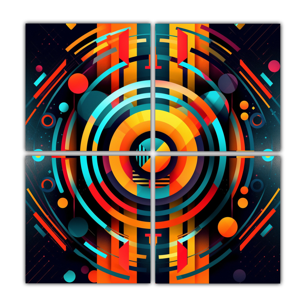 CUATRO LIENZOS FORMA COLORES VIBRANTE 60X60 CM - 1