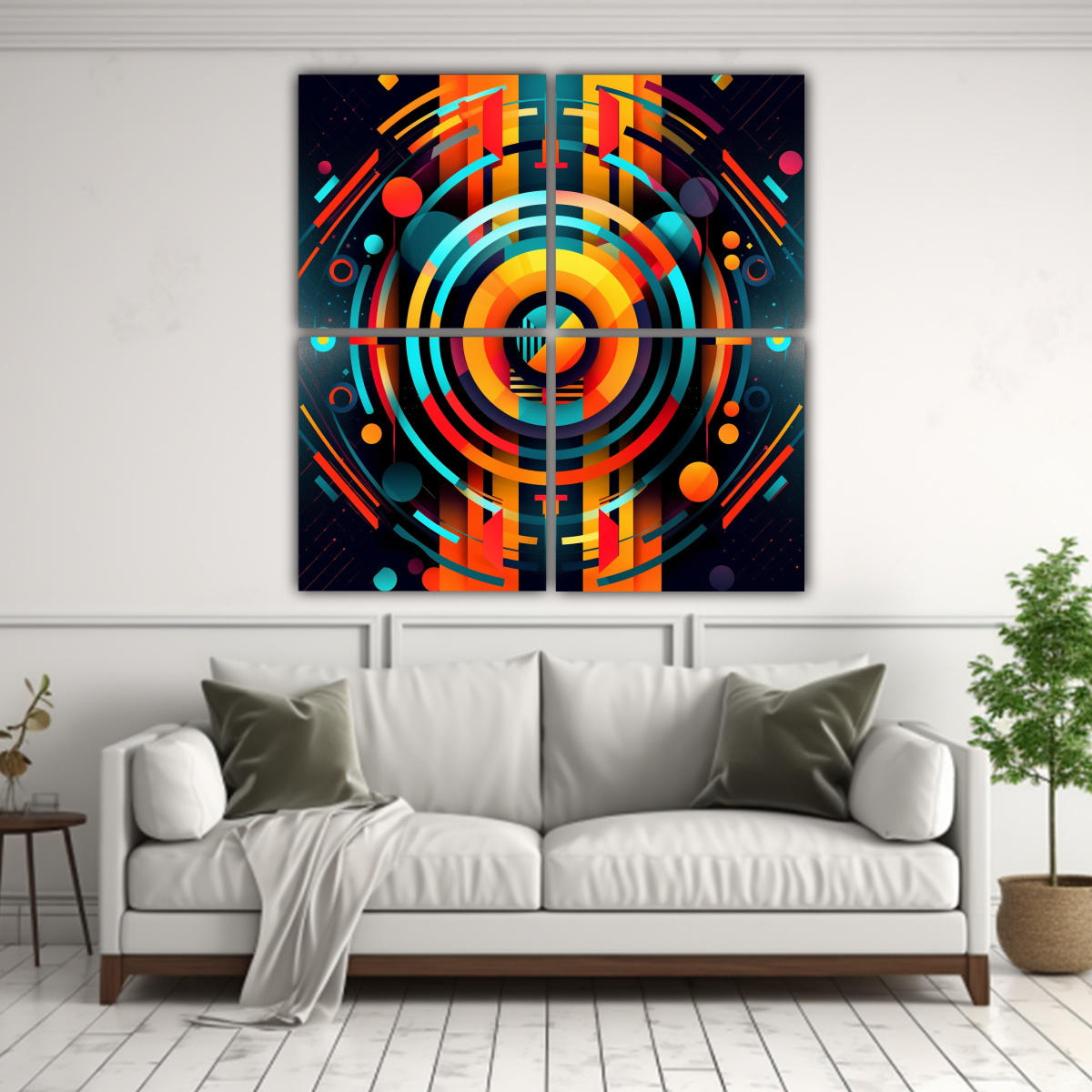 CUATRO LIENZOS FORMA COLORES VIBRANTE 60X60 CM - 2