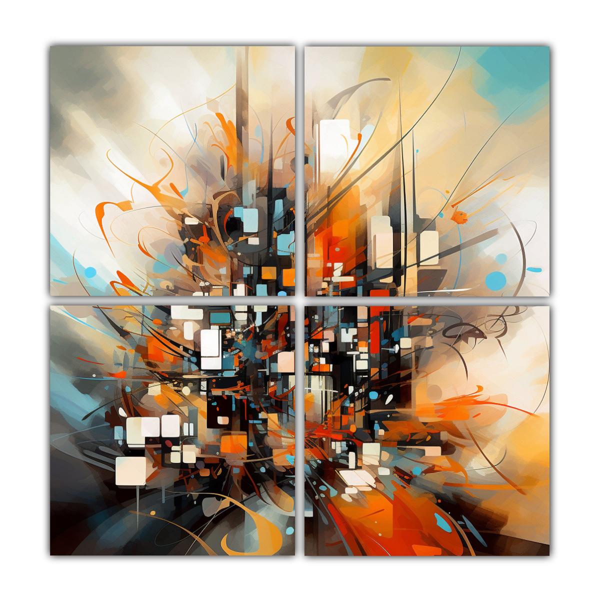 CUATRO ARTES DE PARED FOTOGRAFÍA ARMONÍA 160X160 CM - 1