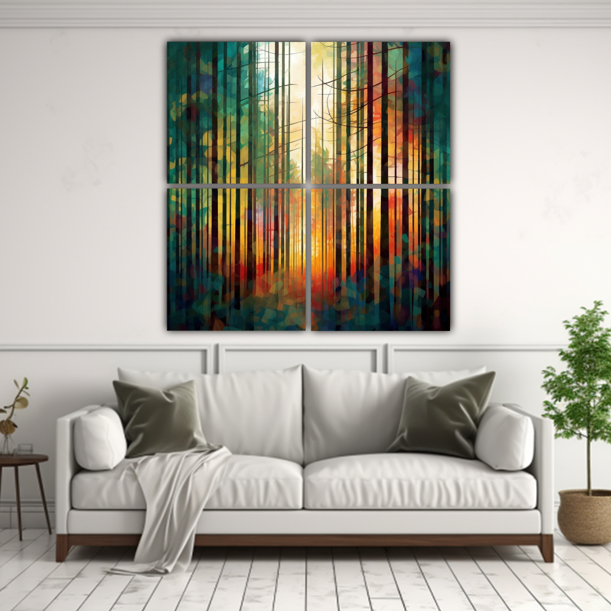CUATRO COMPOSICIÓN TEMA AMBIENTE PINTURAS 80X80 CM - 2