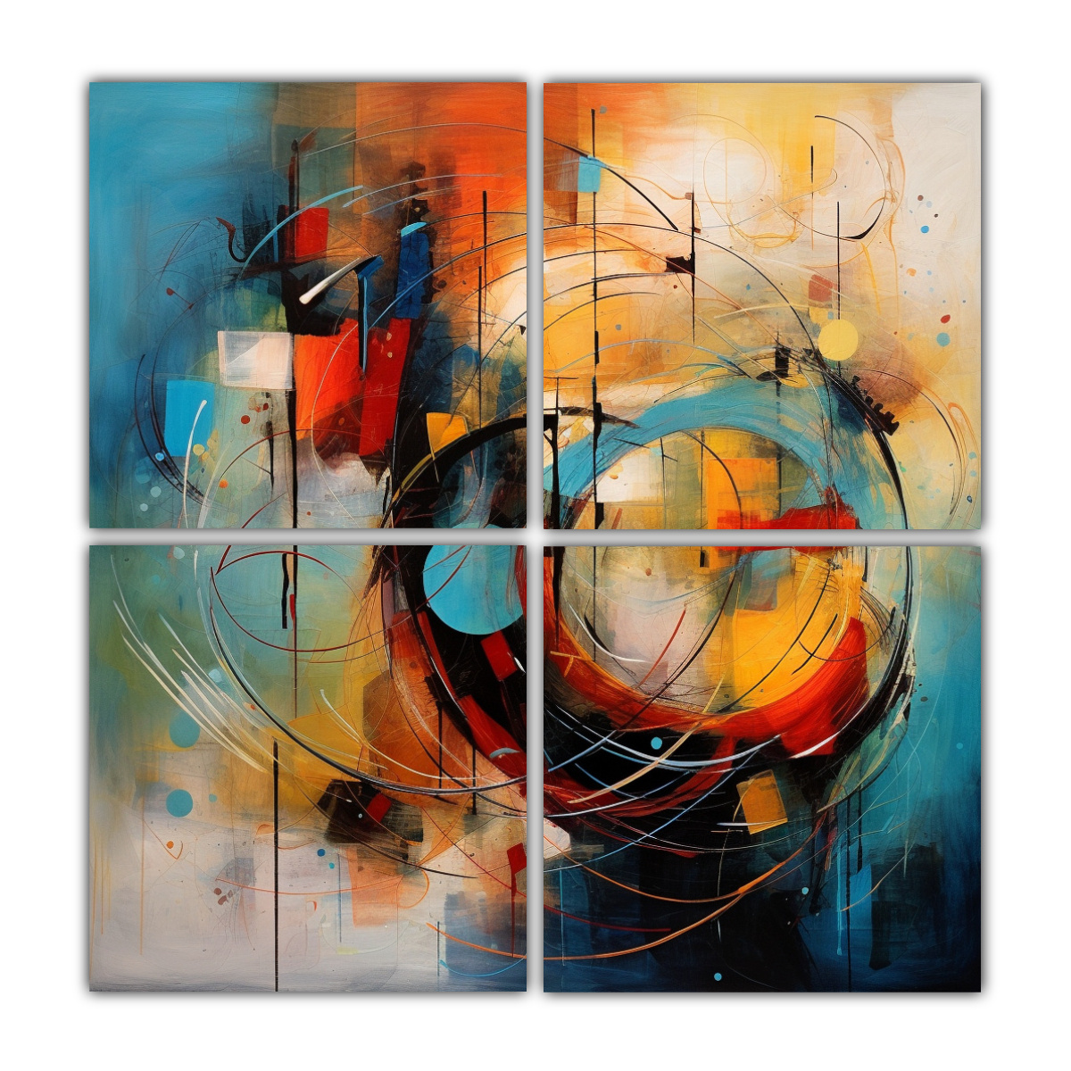 CUADROS ABSTRACTOS RIQUEZA VISUAL ARTE FINO 200X200 CM - 1