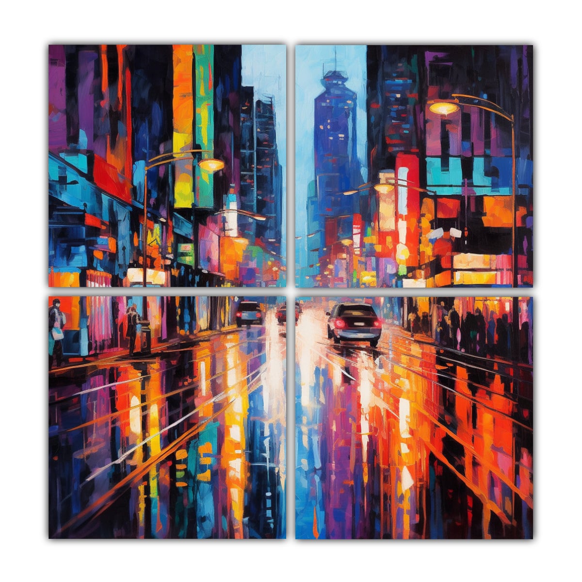 PINTURAS DECORATIVAS DE TEMÁTICA URBANA QUE 80X80 CM - 1