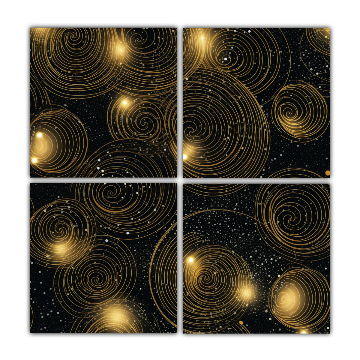 CUADRO DE EQUILIBRIO VISUAL DORADO Y PLATEADO CON 80X80 CM - 1