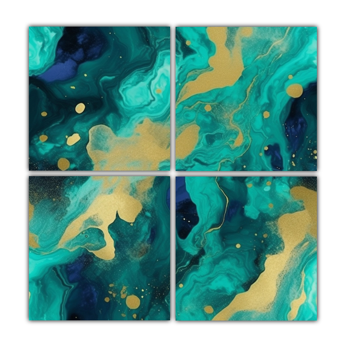 CUATRO CUADROS DE TELA ABSTRACTOS CON TEXTURA DE 80X80 CM - 1