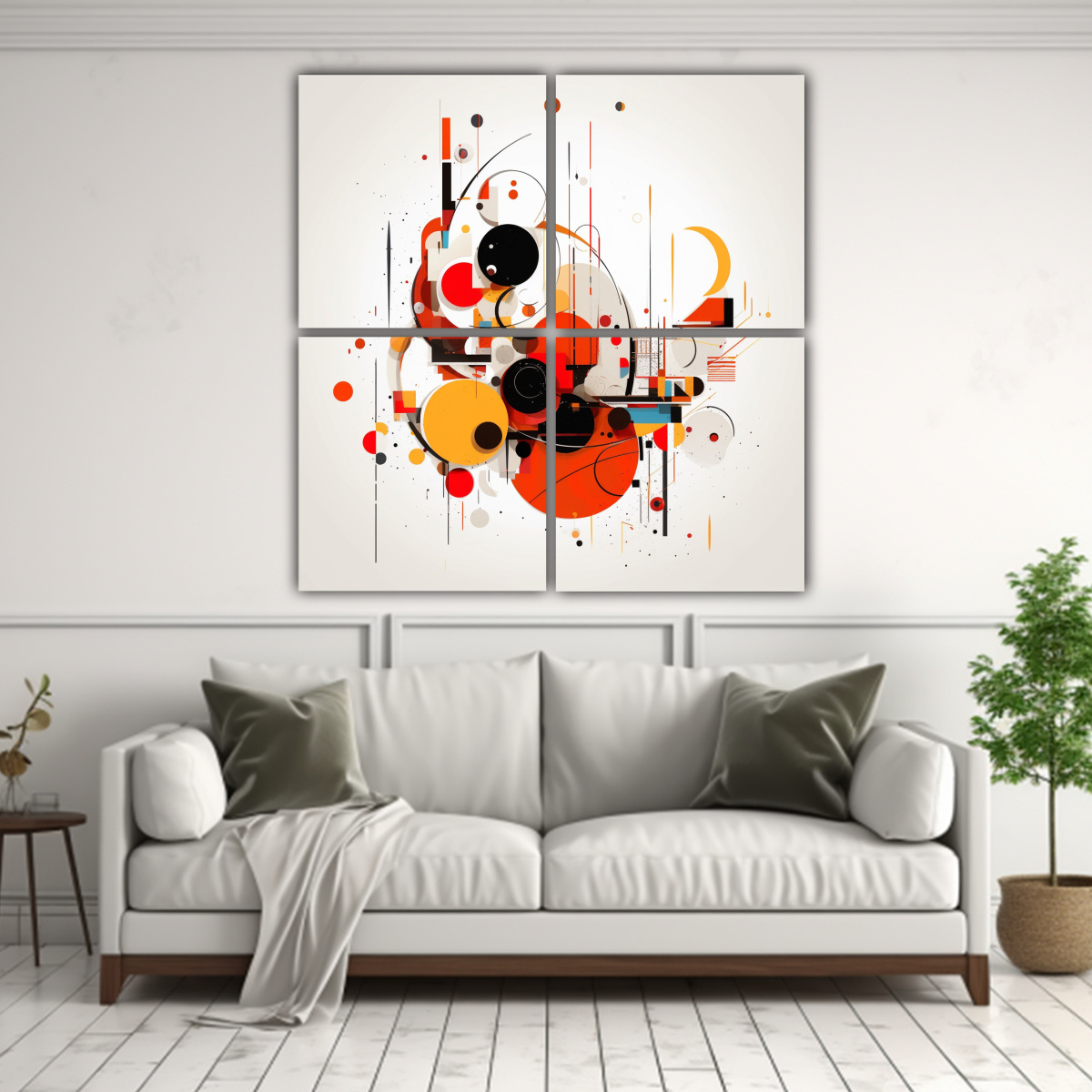 CUADRO MODERNO ESTILO LIENZO ALTA CALIDAD FONDO 140X140 CM - 2