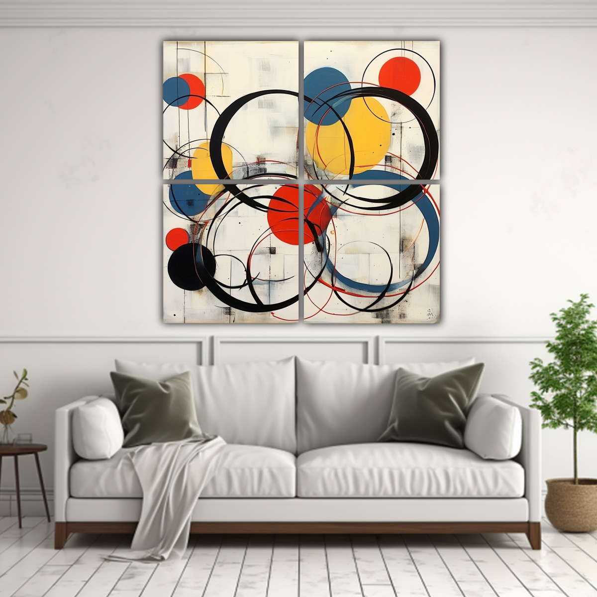 CUADROS VINTAGE DE POP ART CON CÍRCULOS Y 140X140 CM - 2