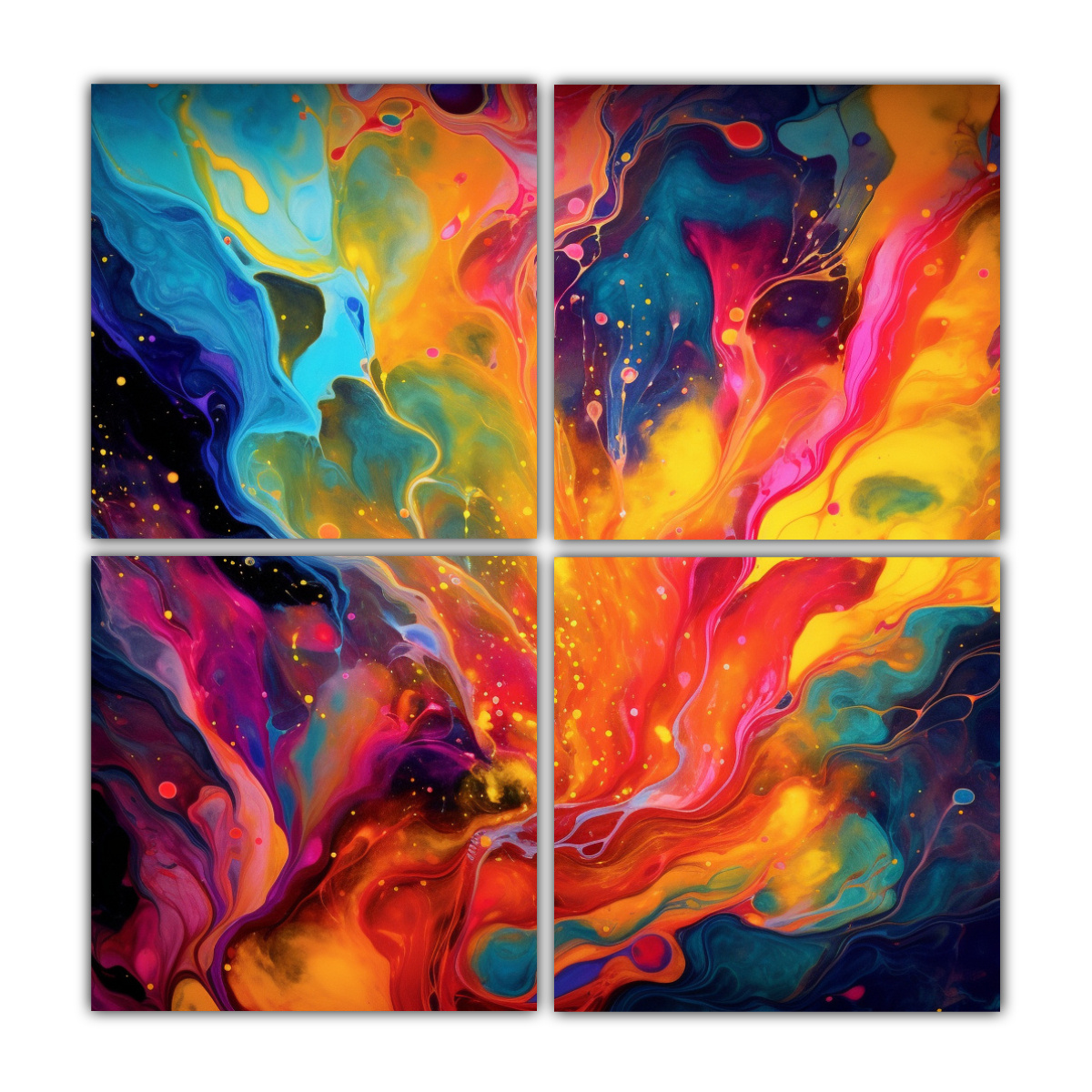 CUADROS ABSTRACTOS LUMINOSIDAD COLORIDA CONCEPTO 100X100 CM - 1