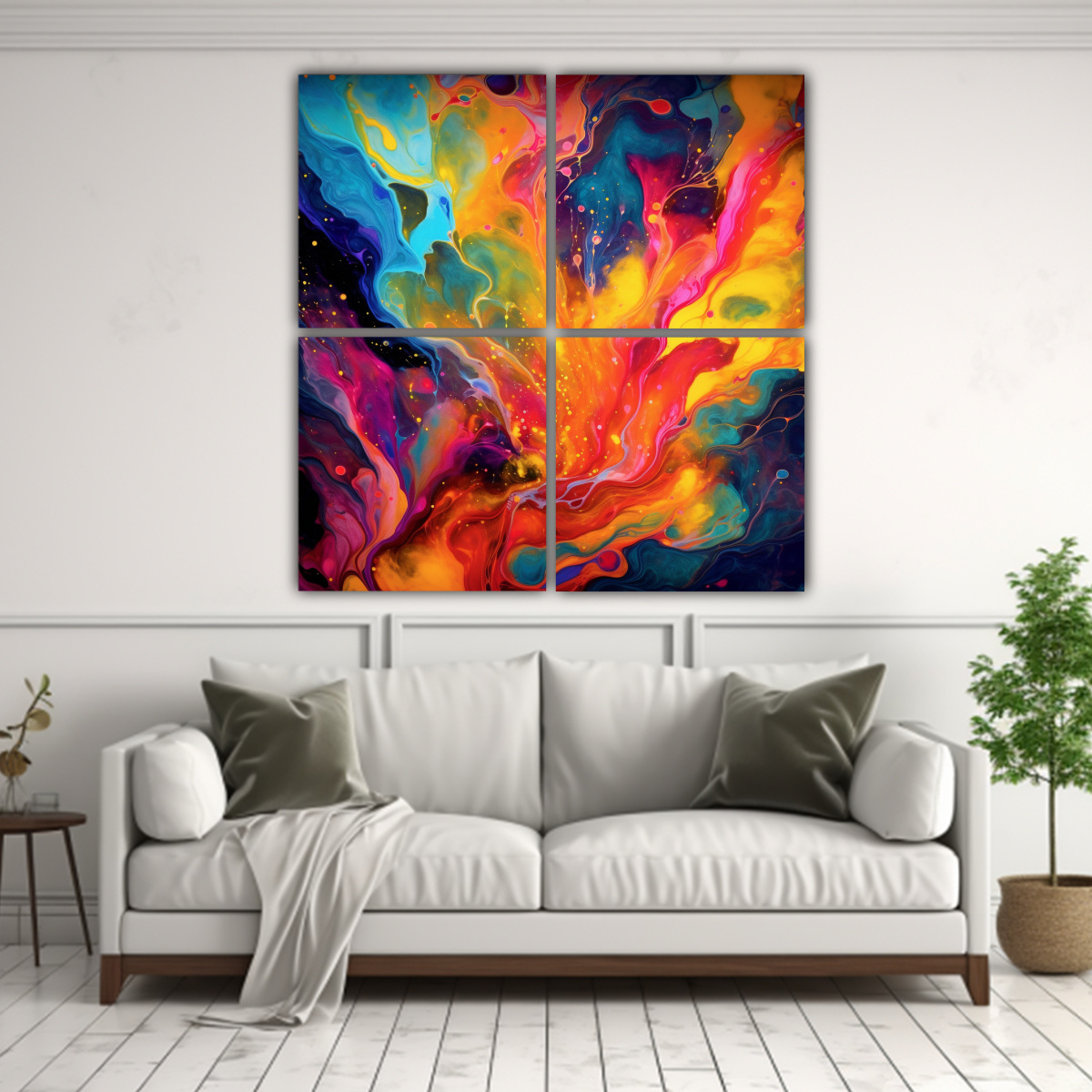 CUADROS ABSTRACTOS LUMINOSIDAD COLORIDA CONCEPTO 100X100 CM - 2