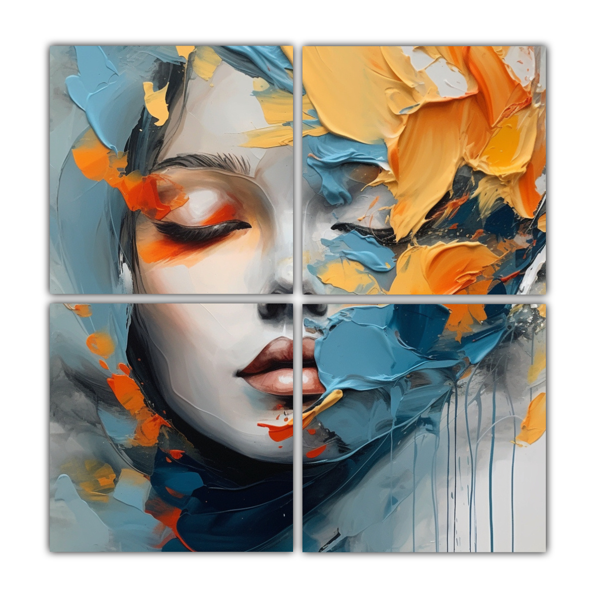 PINTURA ABSTRACTA EN CAPAS QUE INSPIRA CONFIANZA 120X120 CM - 1